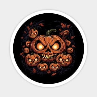 Halloween Pumpkin, Spooky Pumpkin Face Magnet